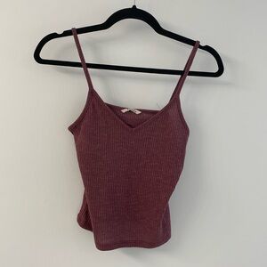 Urban planet Women’s pink purple ribbed knit spaghetti strap tank - size medium